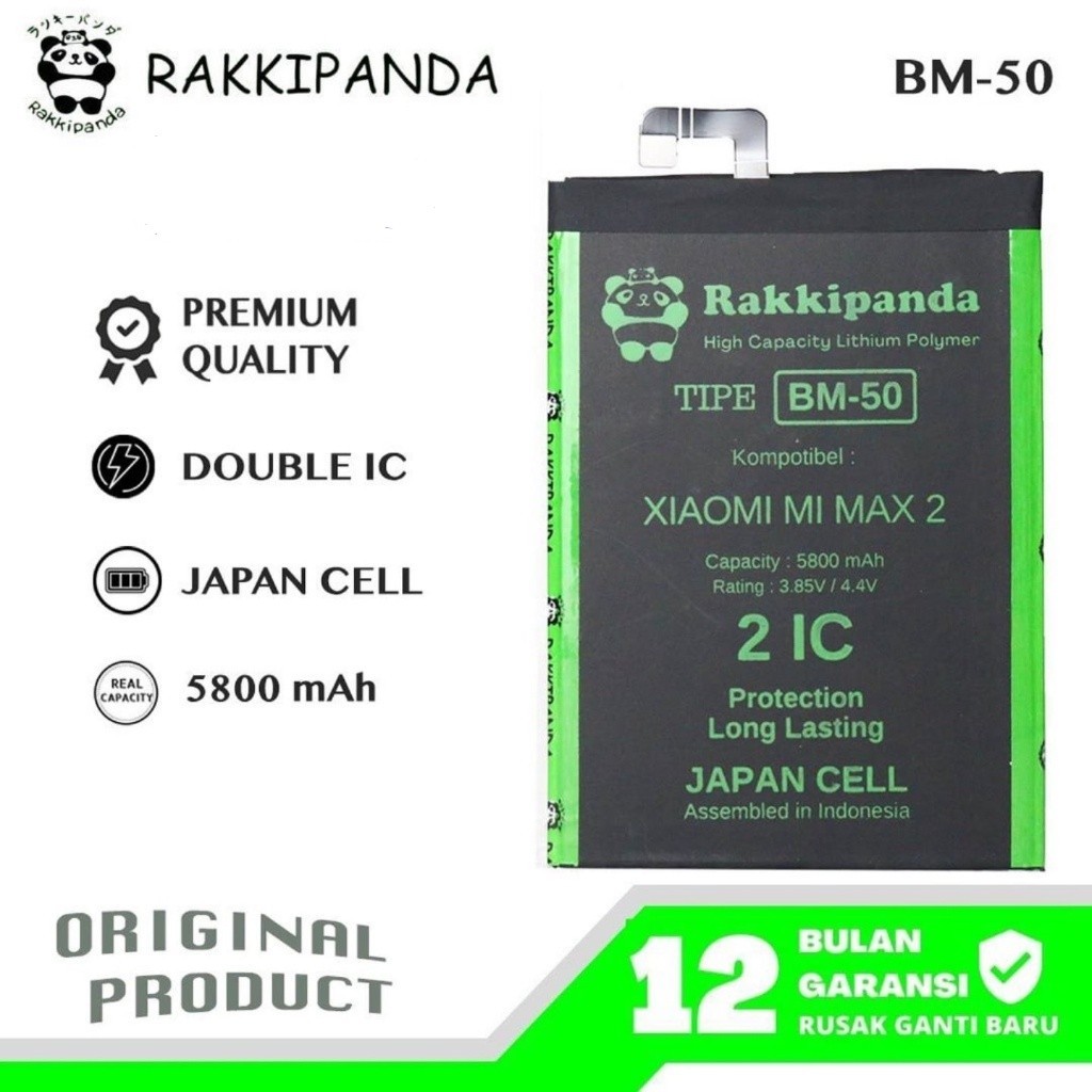 [ R/K BM50 ]- BATTERY Rakkipanda Baterai Xiaomi Mi Max 2 BM50 Garansi Resmi
