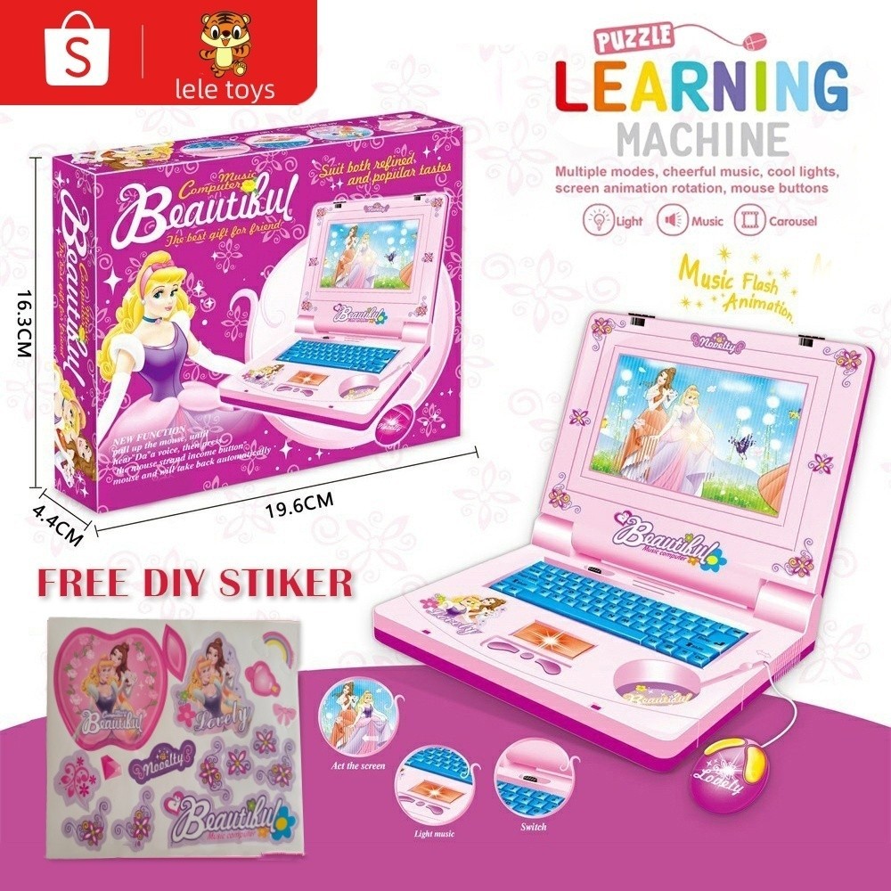 Mainan Laptop Anak Belajar Komputer Notebook Edukasi Tablet Musik Hadiah Kado Ultah Bayi
