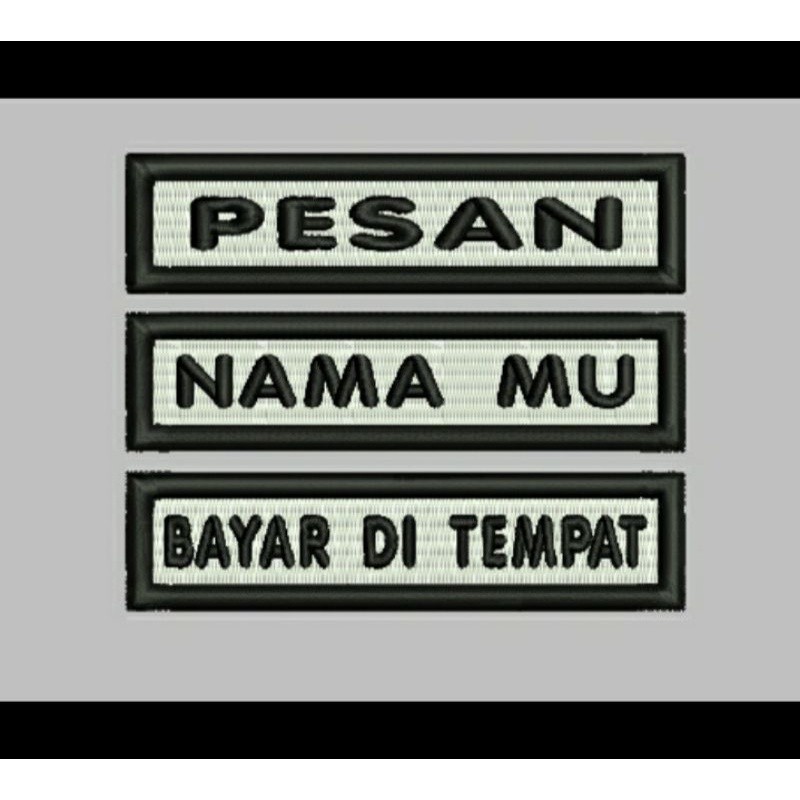 

nama bordil dada siswa nama bordil name tag bordil