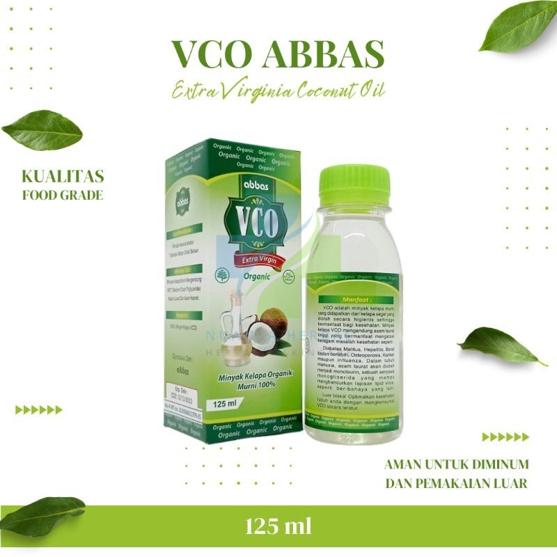 

VCO ABBAS 125ml | Minyak Kelapa original 100% VCO VICO ABBAS COCONUT OIL EXTRA VIRGIN