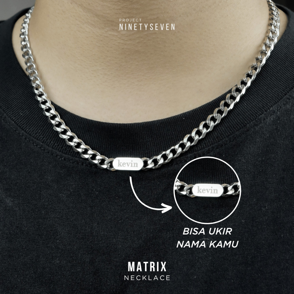 Terlaris MATRIX Necklace - Kalung Pria Wanita Anti Karat Kalung Custom Nama
