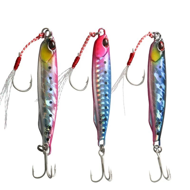 Umpan Buatan Payet Logam Lempar Pancing Laut Tenggelam Sendok Jigging 40/60G Umpan Bass Jigging Cor 