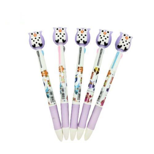 

Pena Ballpoint Tricolor OWL/Pen Multi Warna 3 Color Pen 1 PCS