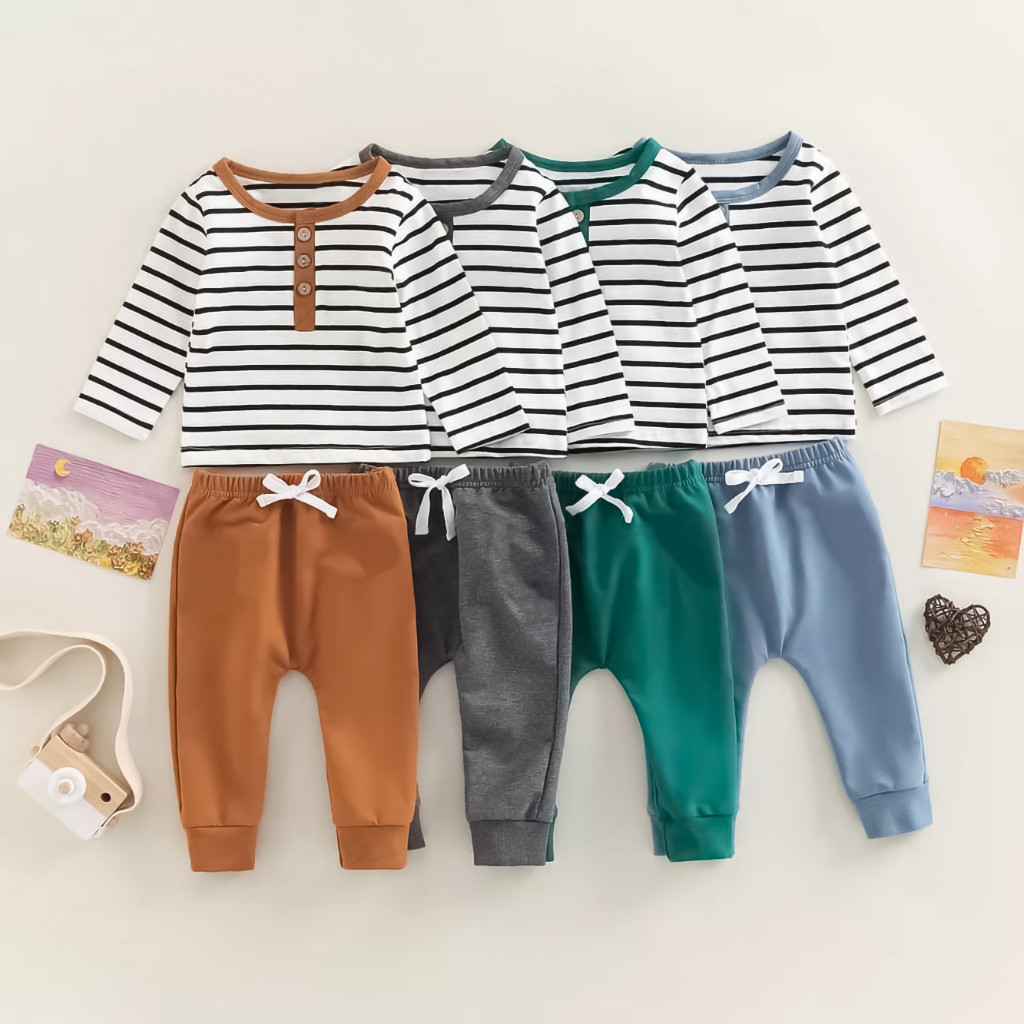 	 Setelan Anak Viori Salur Unisex	