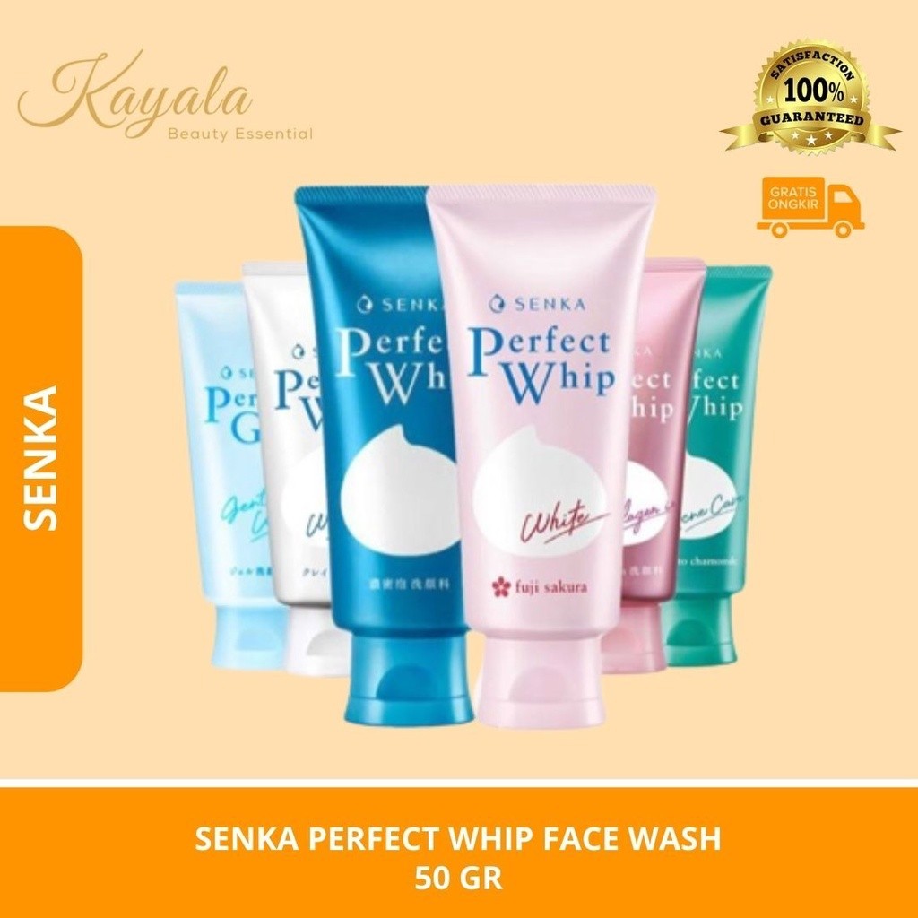 SENKA PERFECT WHIP FACE WASH 50 GR - senka perfect - senka u - senka white clay - senka white - senk