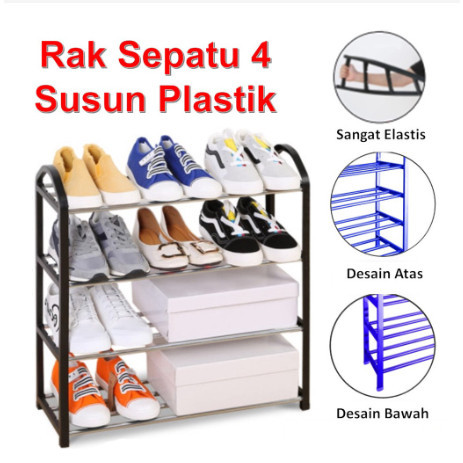 SID RAK SEPATU BAHAN PLASTIK PLASTIK RAK SEPATU BAHAN PLASTIK RAK SEPATU 4 SUSUN PLASTIK