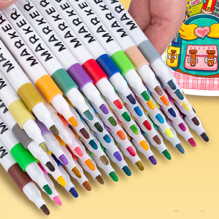 

Acrylic Markers Set Spidol 12/24/36/48 Warna Paint Marker Pen Paint Tahan Air dan Anti Luntur Pena Pulpen Warna Alat Tulis Stationery barang aesthetic