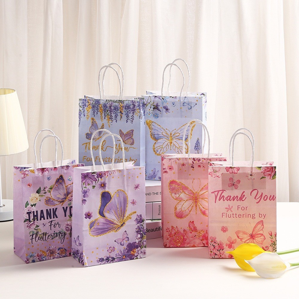 

PAPER BAG GODDIE BAG TAS KADO HADIAH PESTA ULANG TAHUN MOTIF BUTTERFLY KUPU KUPU