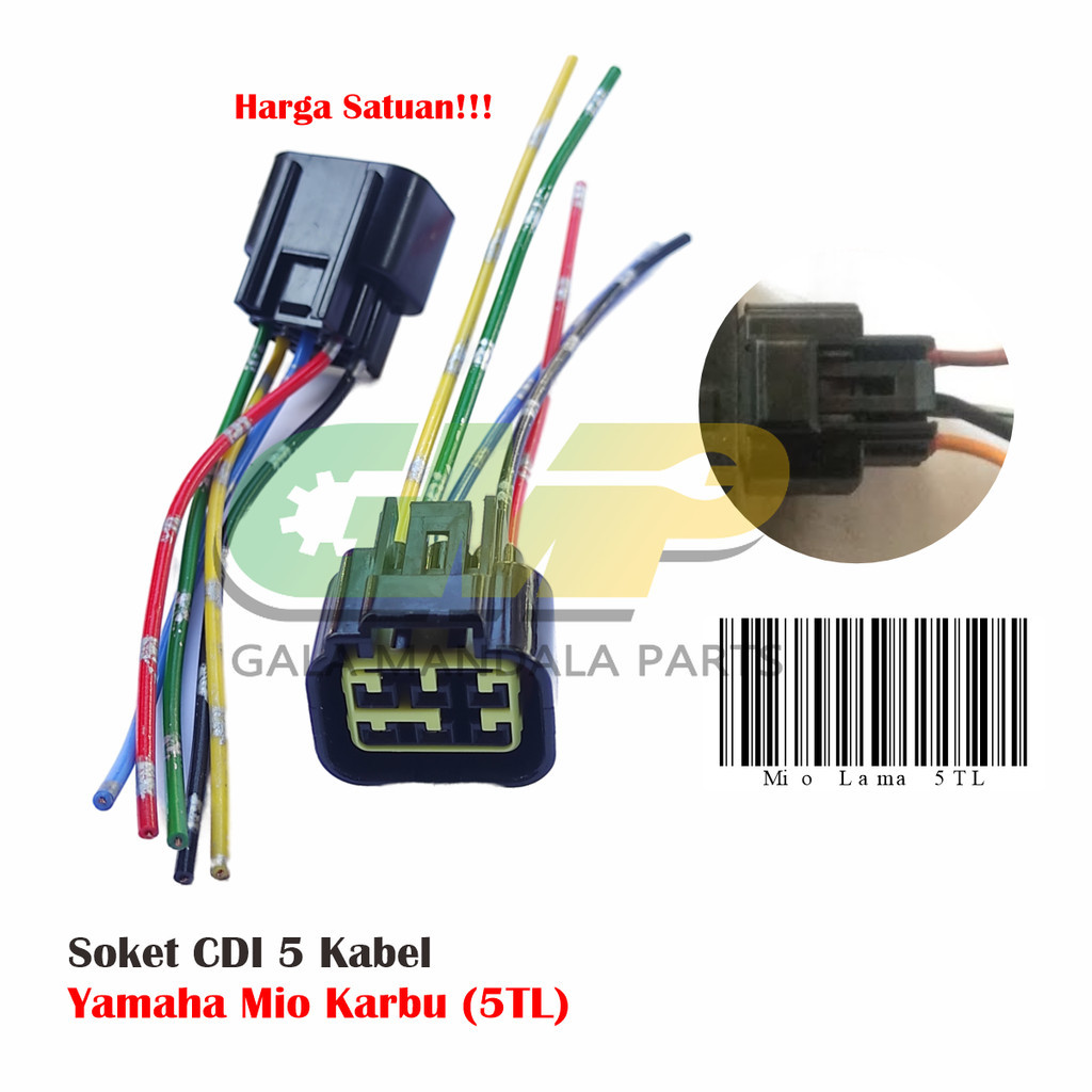Socket CDI Soket Yamaha Mio Sporty Smile Soul Fino Karbu 5 Kabel