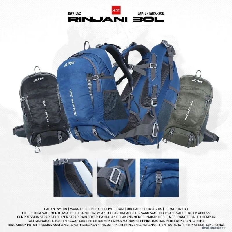 Semi Carrier Rinjani 30 Liter Daypack Tas Ransel Arei Outdoorgear
