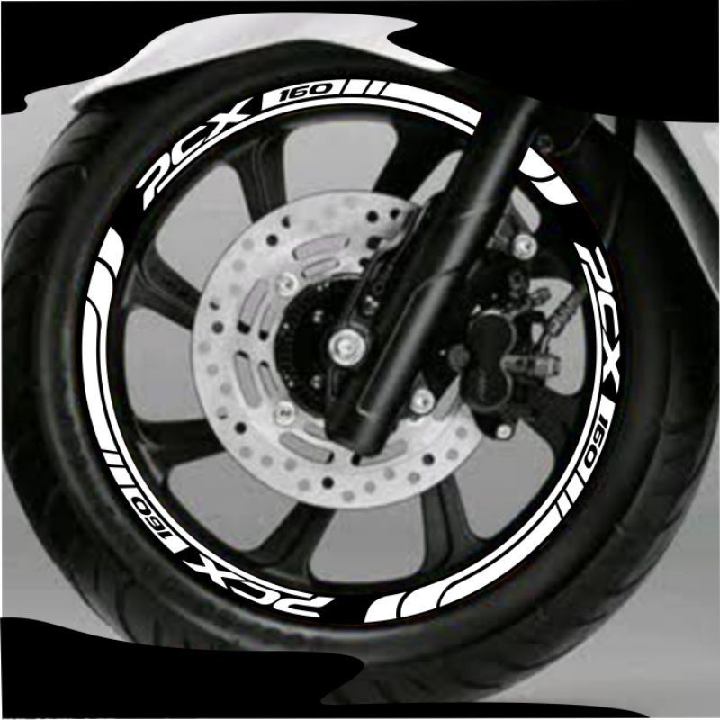 sticker pelek pcx 160, sticker velg pcx 160 (2ban/2tire/depan belakang)