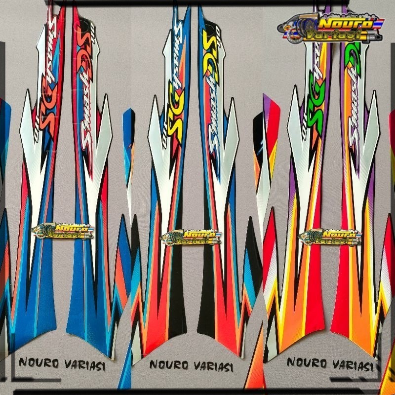 COD striping suzuki smash 110 ds 2003 2004 2005 hitam biru body standar light stiker