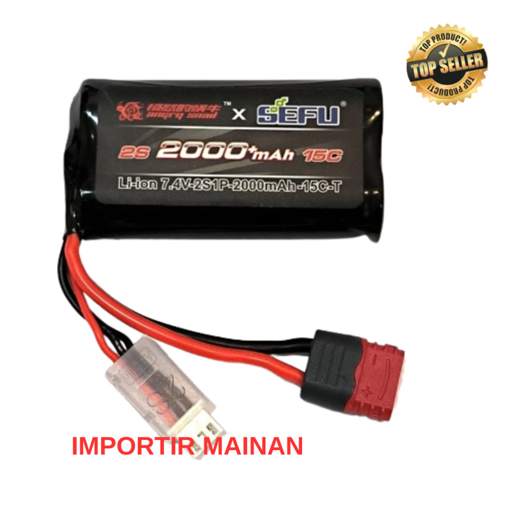 baterai li ion 18650 2s 7.4V 2000mAH rc car MJX 14301 14302 14303