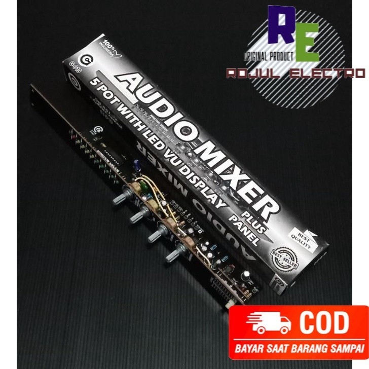 Audio Mixer Master Mixer 5 Pot With LED VU Display Plus Panel G-019