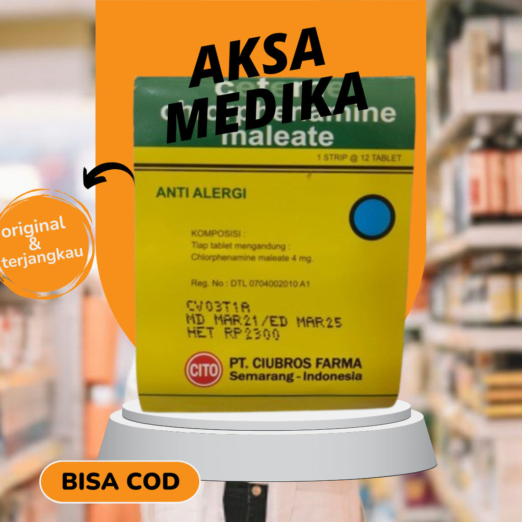 [ISI 12 TABLET] CTM CITO 4MG / OBAT GATEL DAN ALERGI KULIT MAKANAN per strip
