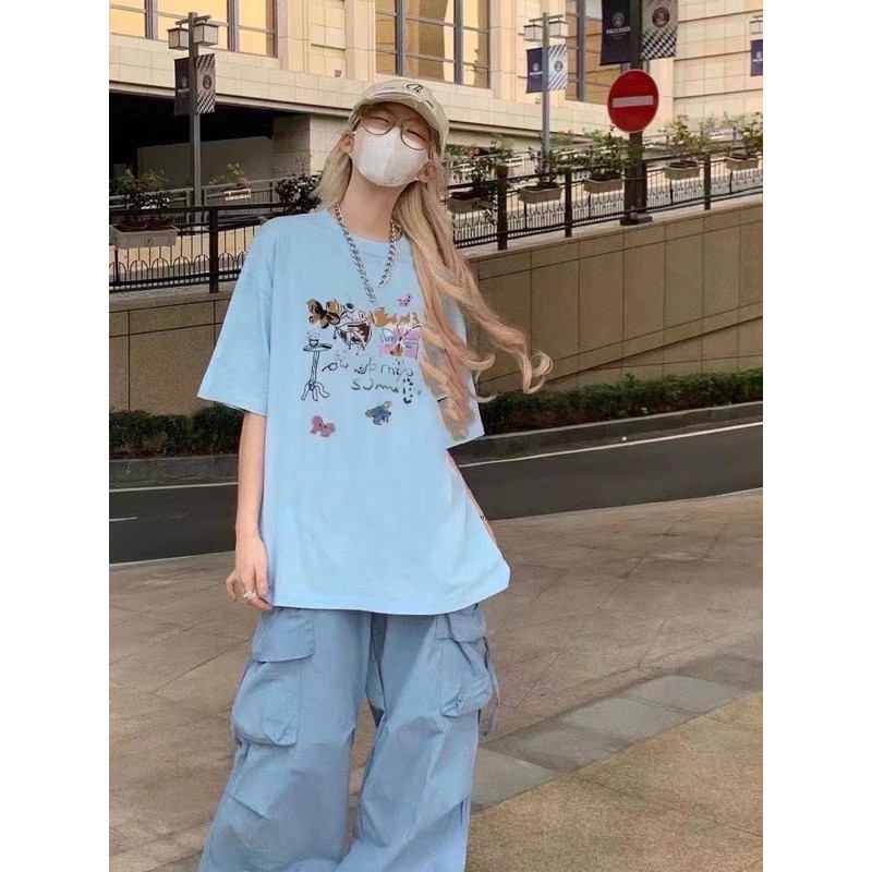 (HELLOCLOTHING) ATASAN BELLACITA 15162 ATASAN MOTIF KUPU-KUPU IMPORT BANGKOK