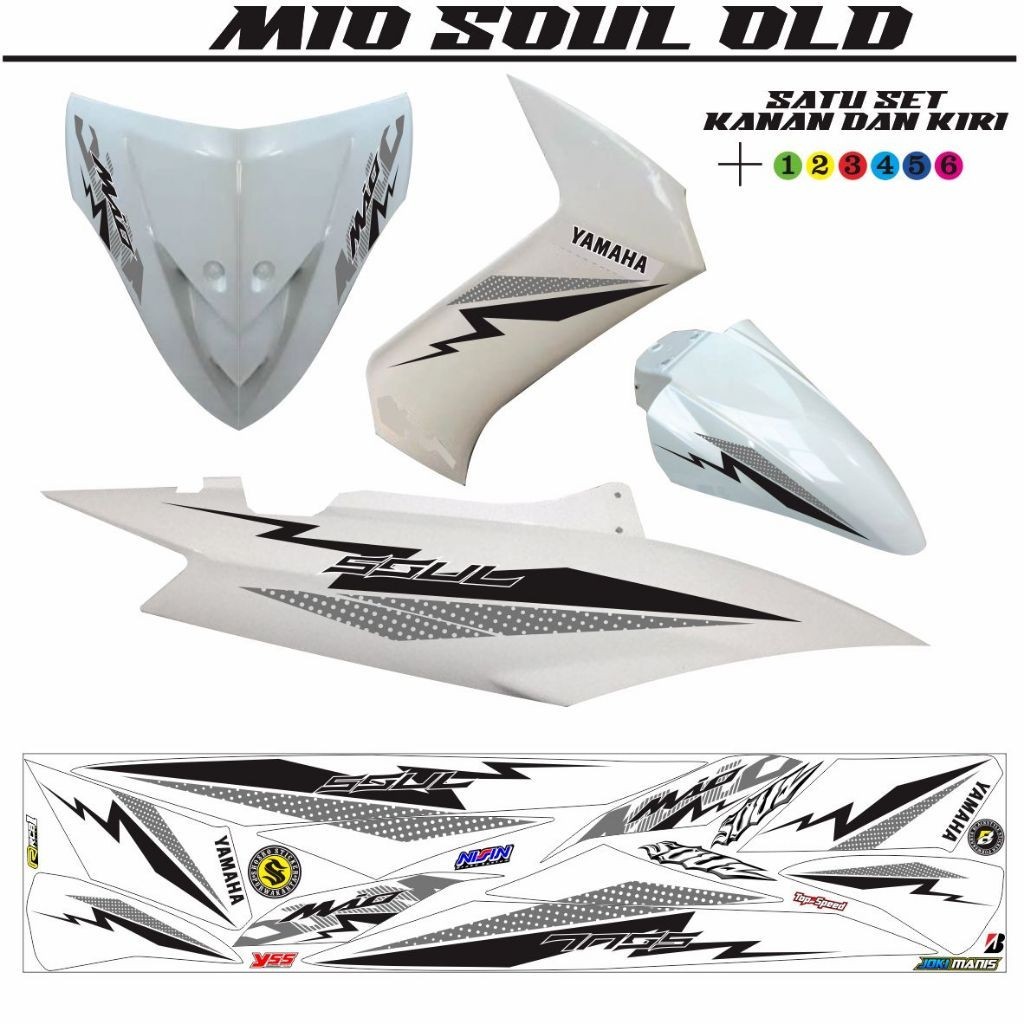 STIKER MOTOR MIO SOUL OLD / VARIASI STICKER MIO SOUL KARBU STRIPING VARIASI STRIPING WARNA VARIASI M