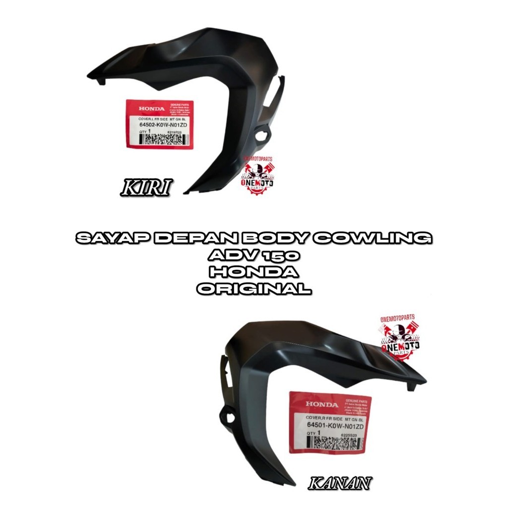 SAYAP DEPAN KANAN KIRI BODY COWLING HITAM DOFF ADV 150 HONDA 64501-K0W-N01ZD 64502-K0W-N01ZD ORIGINA