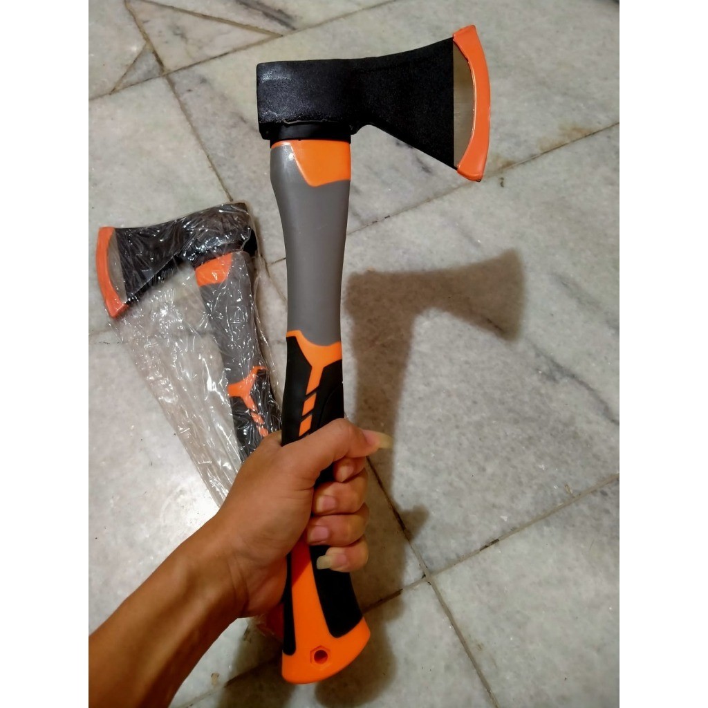 PROMO TAJAM Kampak kayu Fiber 600 gr super tajam Kapak Gagang Fiber Lapis Karet 600gr