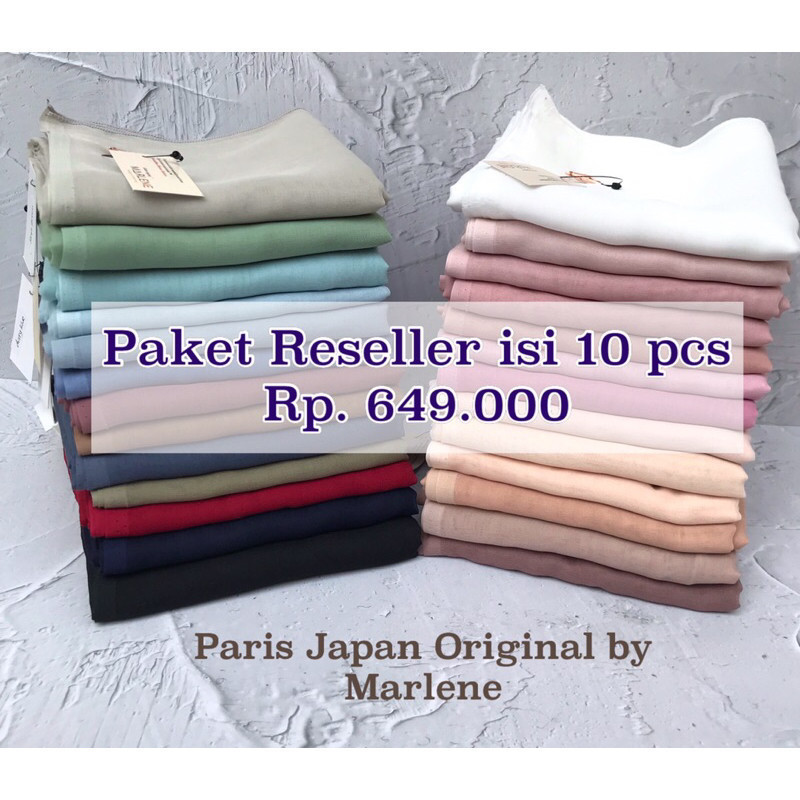 Terlaris ~Marlene - Hijab PARIS JAPAN  PREMIUM (PAKET RESELLER) Hijab Cantik Hijab Premium Hijab Ele