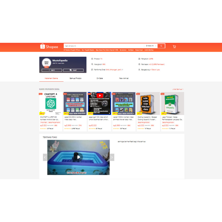 akun dev mustofapedia di jual produk digital dan data basenya