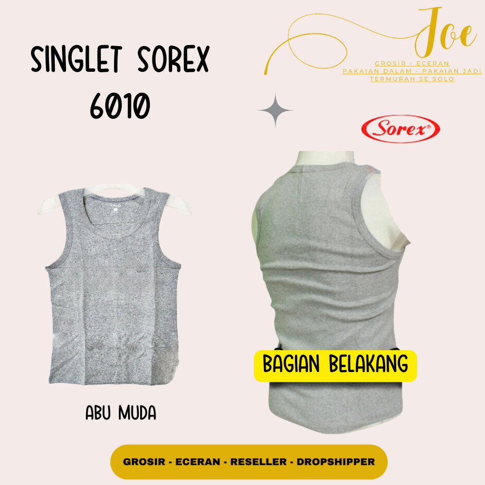Singlet Pria SOREX 6010 Warna Abu Tua, , Abu Muda , Biru Tua Halus Murah / Kaos Dalam Cowok - Joe