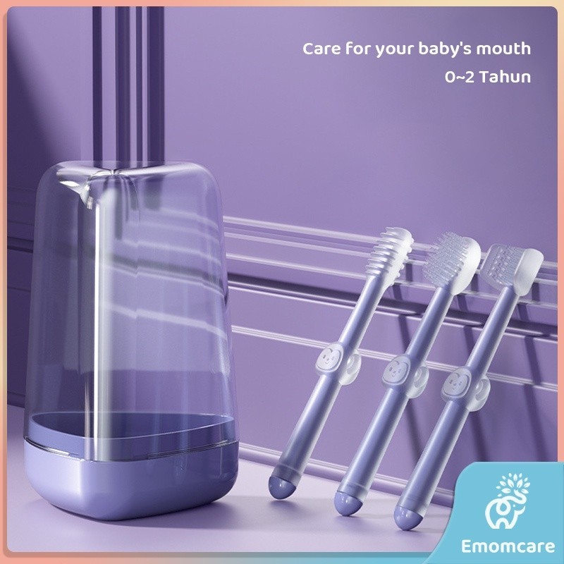 Sikat Lidah Bayi 3 In1 Sikat Gigi Silikon Perawatan Mulut Bayi 0 Hingga 1 Setengah Tahun Bayi Mencuci Mulut Dan Lidah Artefak Pelapis