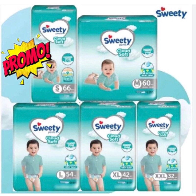 Sweety Silver Pants NBS40 S32 M28 L26 XL24 XXL22 S66 M60 L54 XL42 Jumbo Popok Pampers Celana Perekat