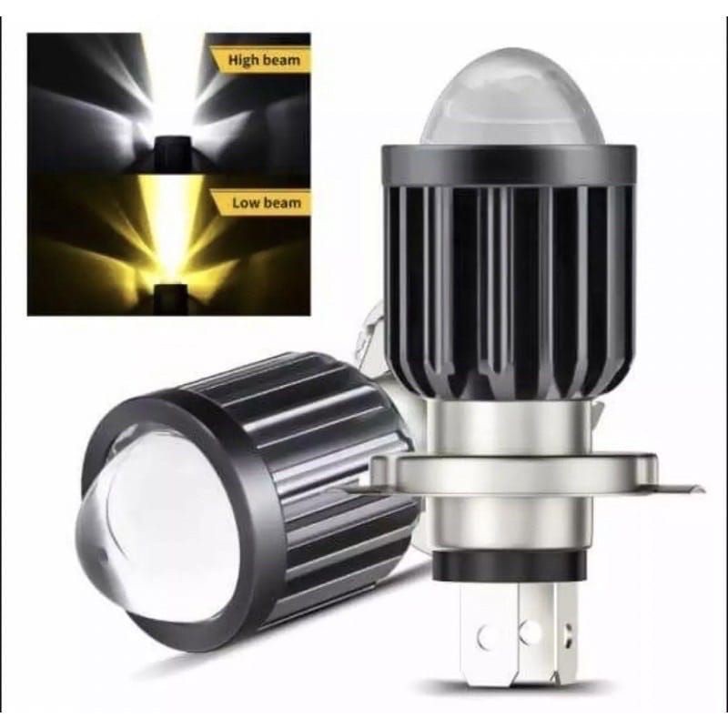 LAMPU LED H4 LASER BOHLAM DEPAN UTAMA MOTOR LED BHOLAM BOLAM KUALITAS SUPER TERANG WATERPROOF MOTOR 