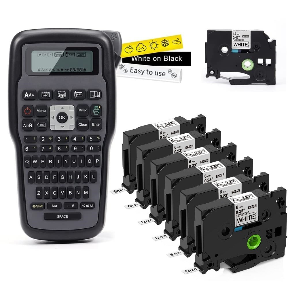 

Label Maker Printer E1000PRO Label Machine Label Tape 231 Black on White Compatible for Brother P-touch Ribbon TZe231 TZe221 211