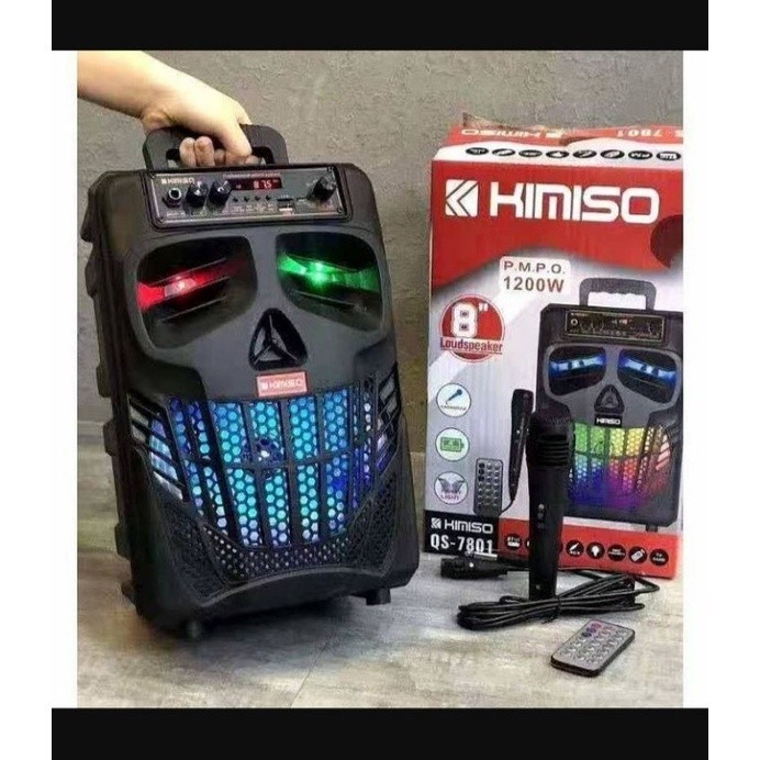 COD Speaker Bluetooth MKC Kimiso 8.8 inch QS7801 Super Bass Free Mic Karaoke