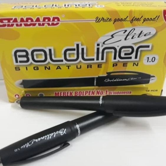 

[Terbaru]ATK pulpen boldliner elite 1.0 / pulpen standar elite 1.0 - Hitam