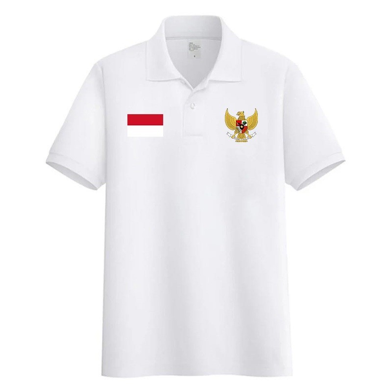 Kaos Indonesia / Kaos Polo Logo Bendera Garuda / Kaos Pria / Kaos Kerah Polo / Polo Shirt Tema Kemer