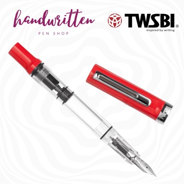

58FED~ Best Quality TWSBI Eco-T Fountain Pen - Limited Edition Rosso - +Diamine 30ml