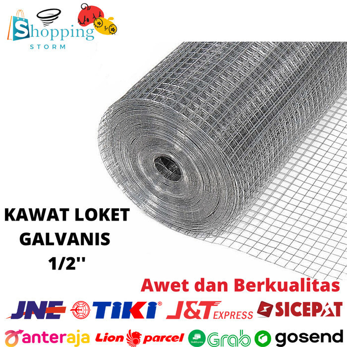 Kawat Loket Galvanis Putih 1/2 Inch Kawat Ram Putih Kawat Ayam Kandang - 1Inch