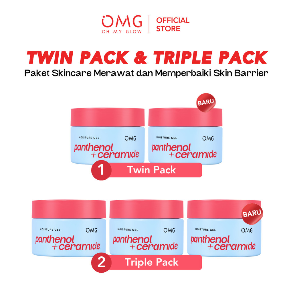 [DOUBLE POWER BARRIER] Paket Panthenol + Ceramide Moisture Gel 30g - Paket Twin Pack & Triple Pack P