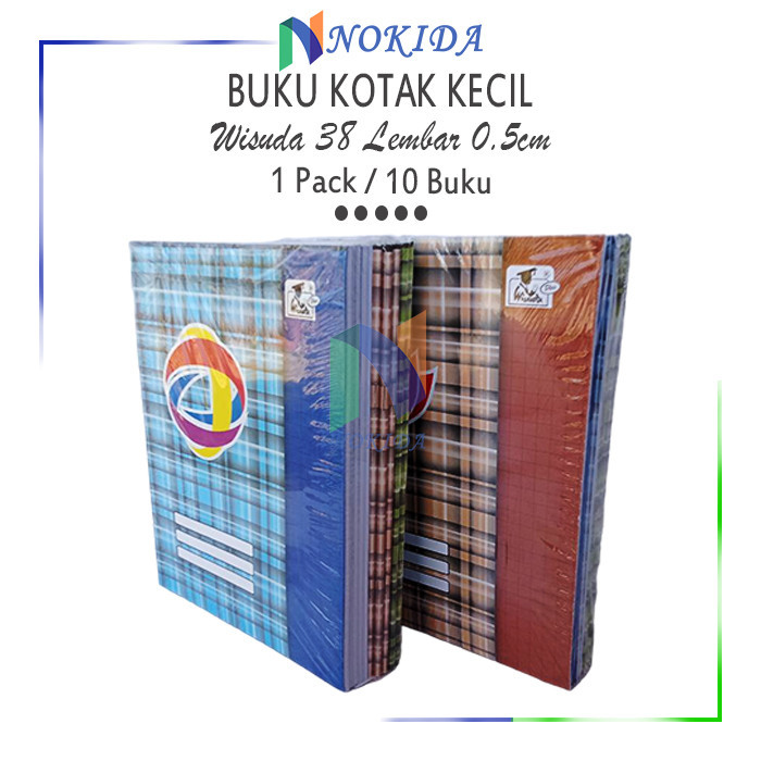 

Nokida Buku Strimin Wisuda 38 Lembar (1 Pack/10 Buku) / Buku Kotak Kecil Kwarto 0,5 Cm/5 Mm / Perlengkapan Sekolah