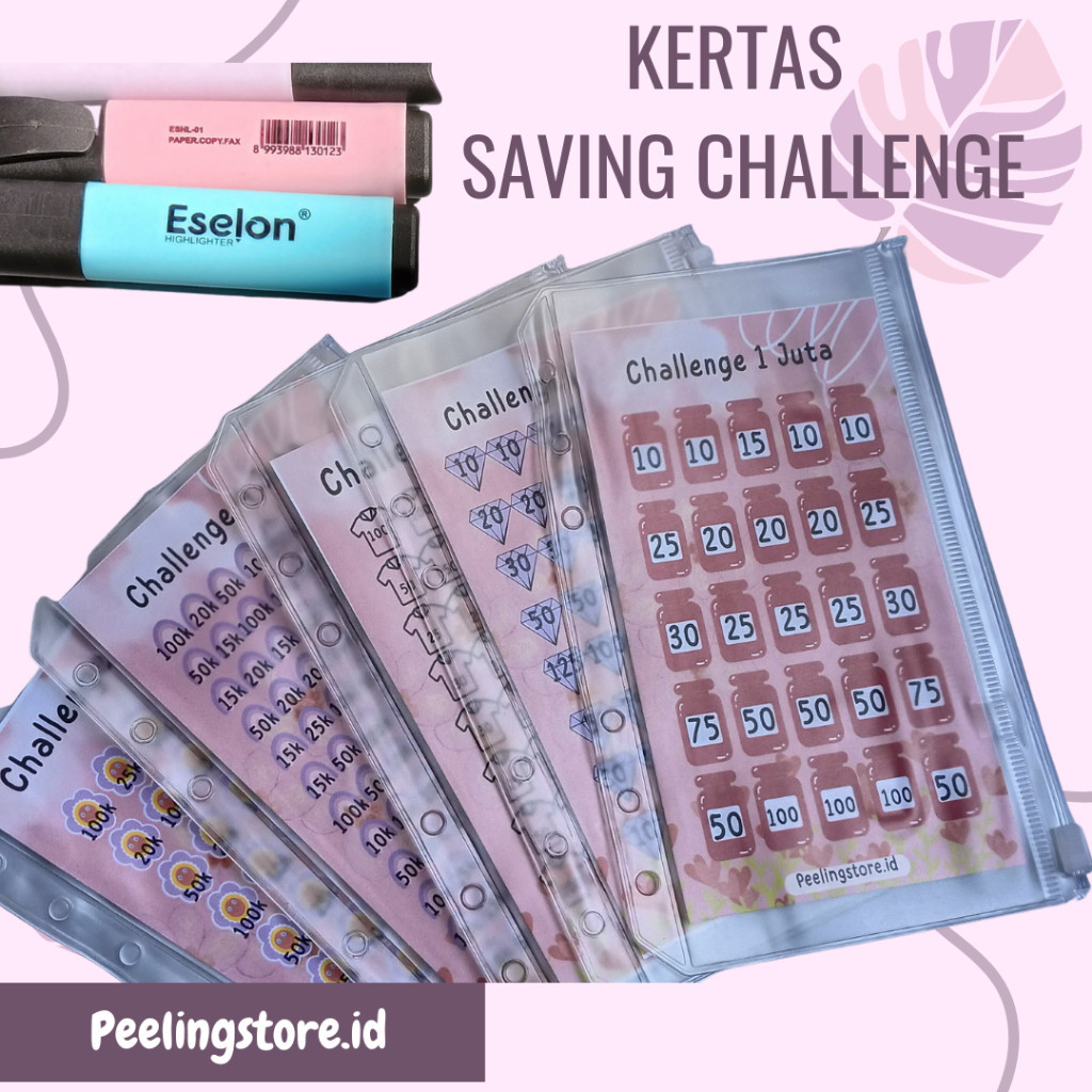

MEDIA TABUNGAN WAJIB ( ISI BINDER) / KERTAS SAVING CHALLENGE JUTAAN TANPA LUBANG