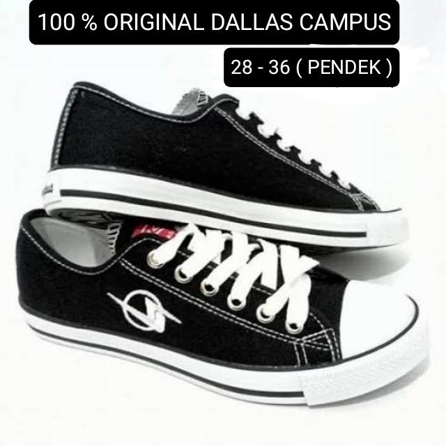 Sepatu Sekolah DALLAS CAMPUS HITAM-PUTIH 28-36 100% ORIGINAL (PENDEK) - 34