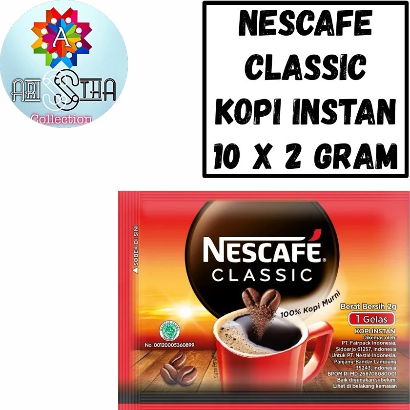 

Nescafe Classic Kopi Instan Kemasan Sachet 10 x 2 Gram