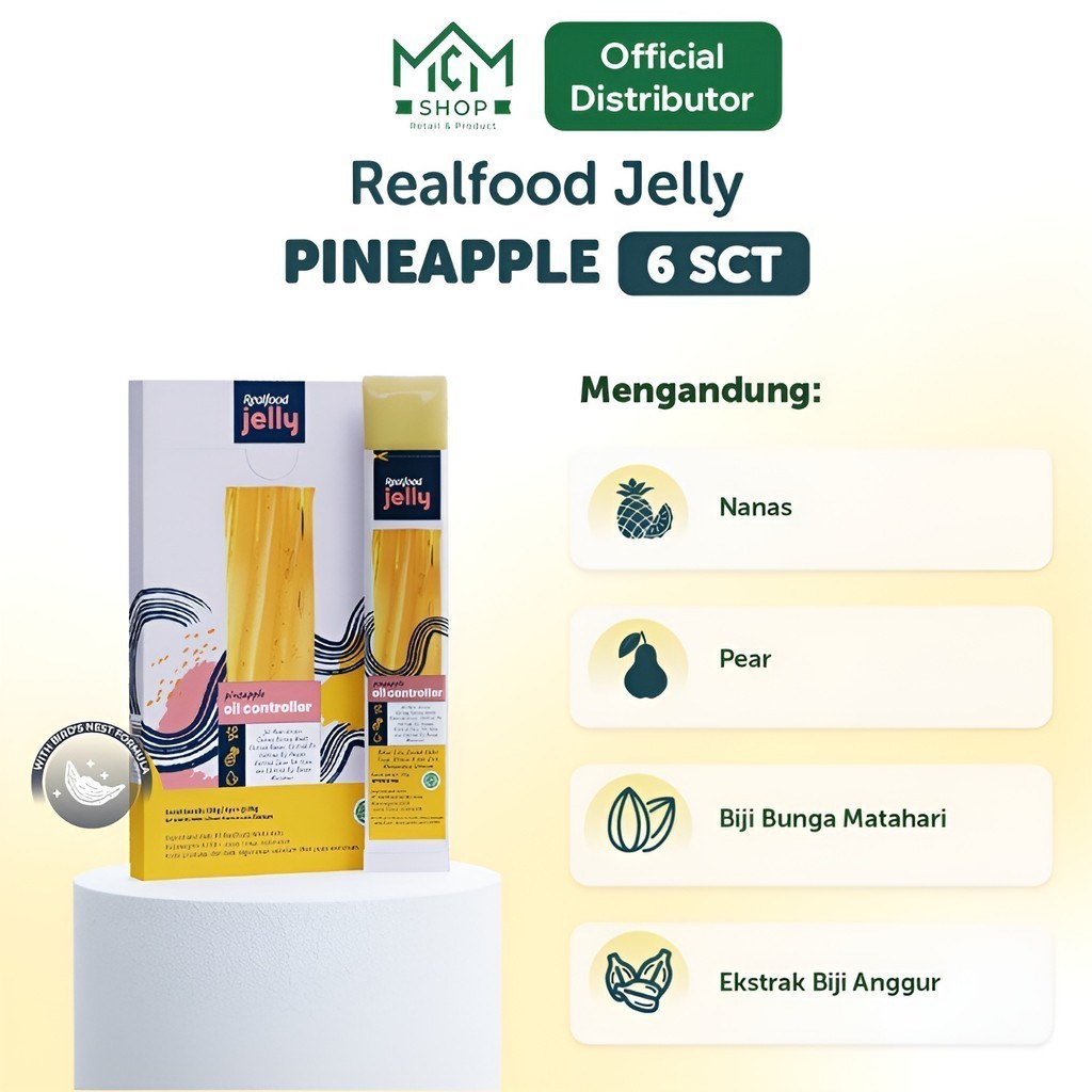 

Mcmshop Bojonegoro - Realfood Jelly Pineapple Oil Control Sarang Burung Walet