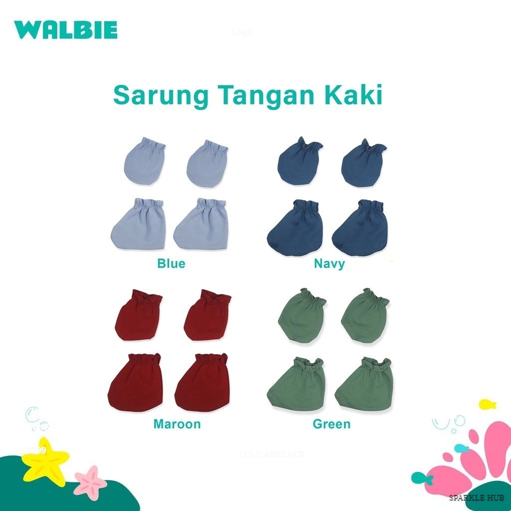 Walbie Set Sarung Tangan Kaki Bayi Sarung Tangan  & Kaos Kaki Bayi Mitten And Booties New Born Baby 