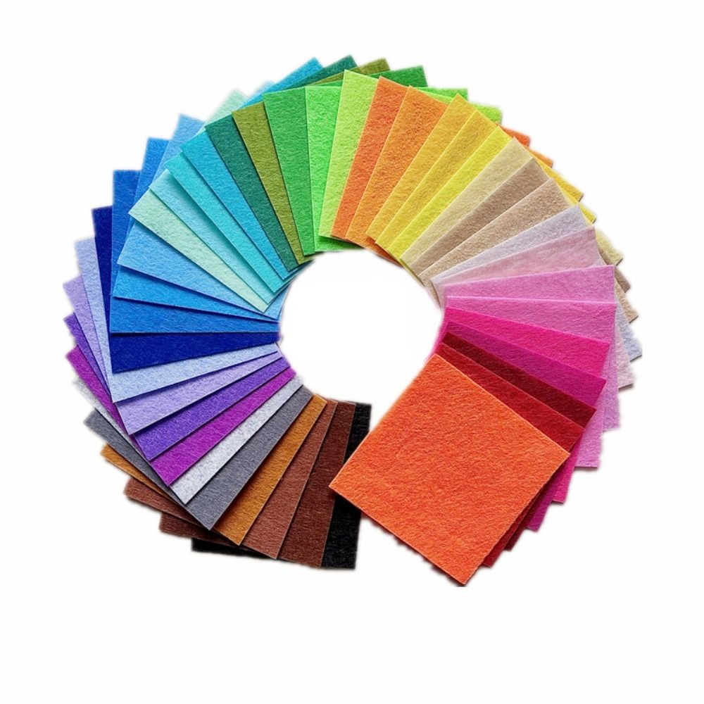 

40Pcs Colorful Felt Fabric Sheet 1mm Thick Squares Non Woven Fabric Durable Handicraft Handmade Fabri Sewing DIY Craft