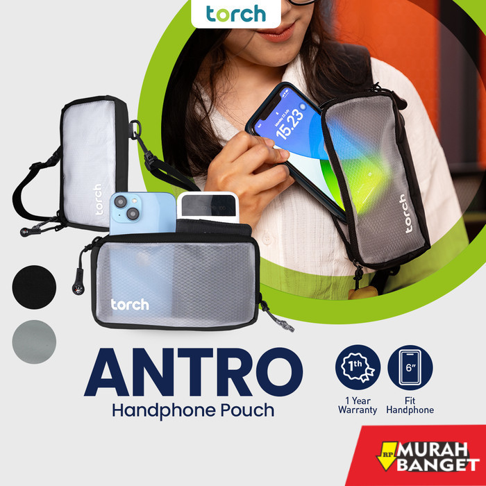 tas selempang pria kekinian TORCH Antro Tas Pouch HP Transparan Sling Bag Mini Anti Air Stationery P