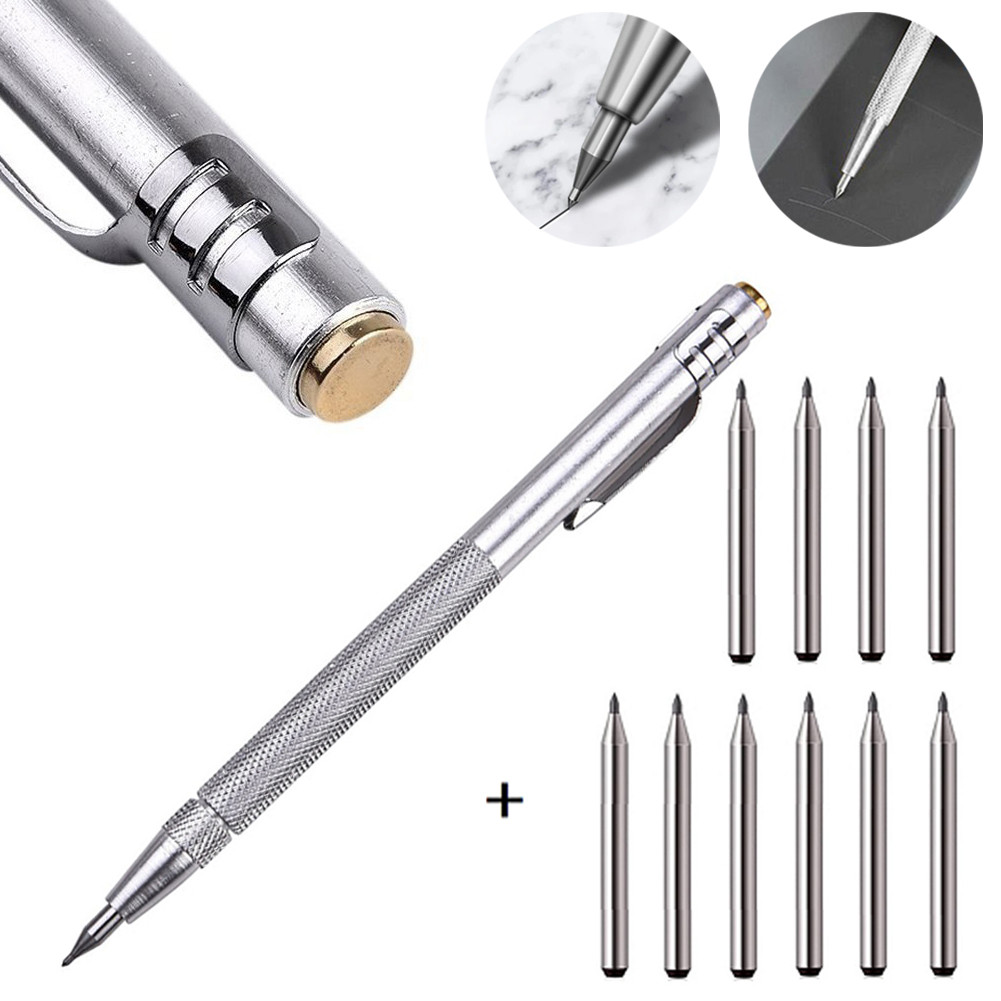 

1pcs Engraving Pen With 10Tungsten Carbide Tip Scriber Marking Tip For Glass Ceramic Metal Wood Carving Scribing Hand Tools