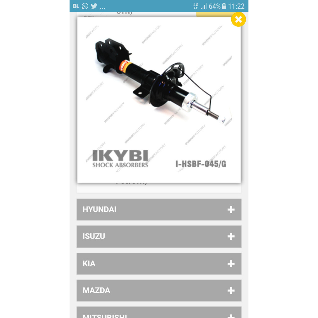 Sokbeker shockbreaker mobilio brio depan ikybi perbuah berkualitas