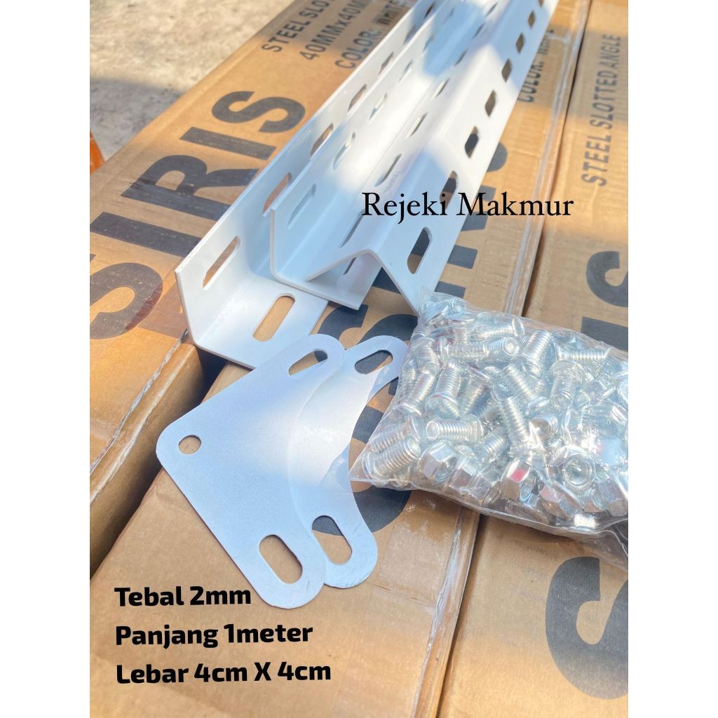 Rak Besi Siku Lubang 1 meter tebal 2 mm 2mm