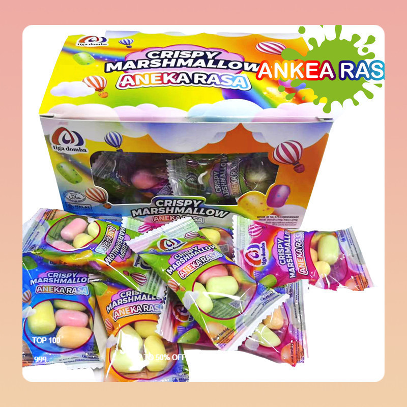 

[Pengiriman 24 jam] Halal 1 box 30 Pcs-Crispy Marshmallow-Aneka Rasa Buah Mini Snack Makanan