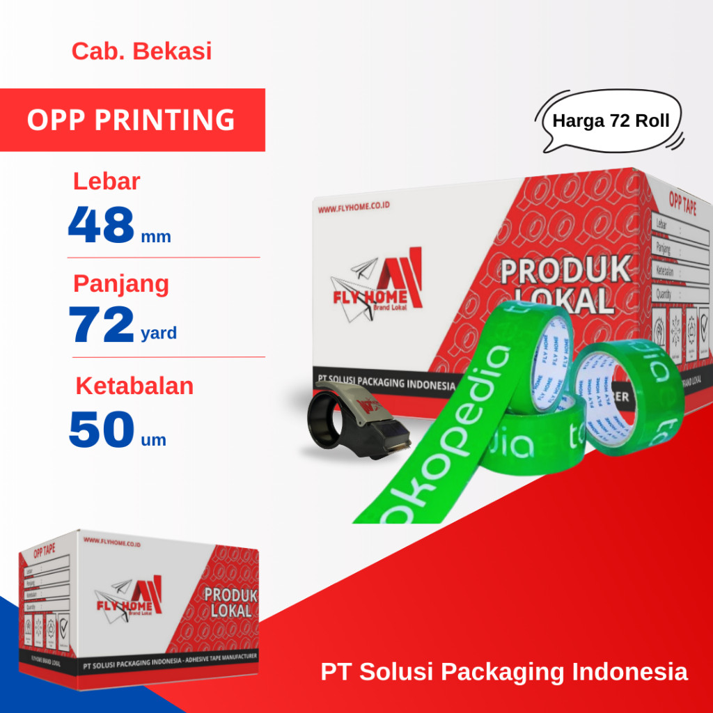 

FLYHOME Lakban Online Shop 48x72Y 2inchi 72 Yard Tk Hijau CARGO