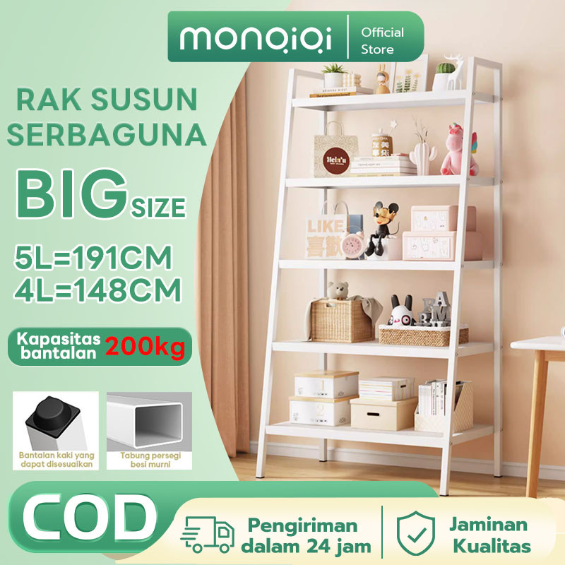 OBRAL Rak Besi Susun Rak Pajangan Minimalis Rak Penyimpanan Rak Besi 4 Tingkat Rak Bunga Rak Susun S